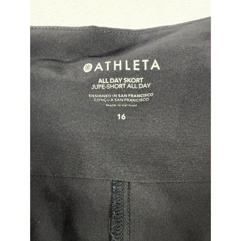 Athleta All Day Skort Jupe Short - Short Solid BlackAthletic Golf Zipper Size 16 - Picture 2 of 10